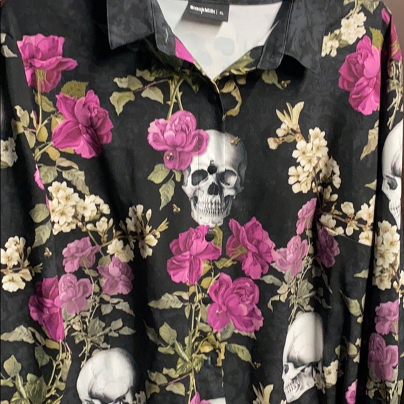 Blackmilk skull button up dress boyfriend oversize - Picture 4 of 6